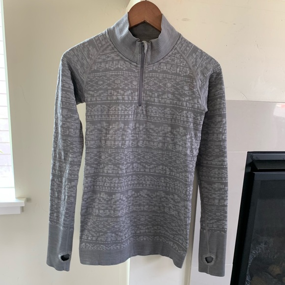 Lululemon womens Rest Less 1/4 Zip top Slate 4 long sleeve running shirt - Picture 4 of 11